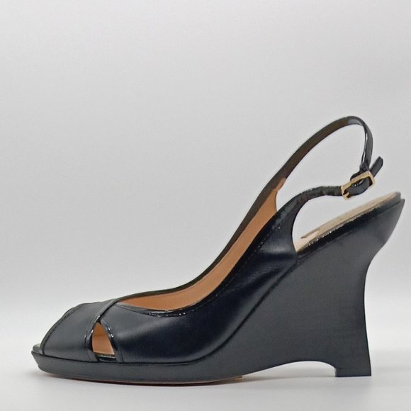 Cole Haan Womens Leather Open Toe Slingback Heels - Picture 5 of 6